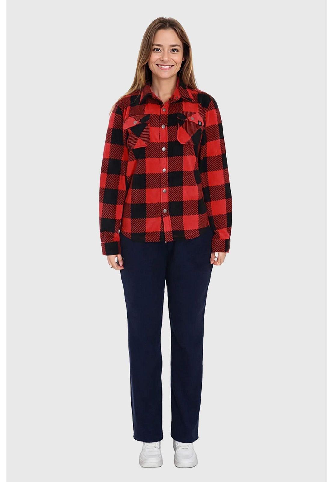 Pantalón Buzo Mujer Recto Micro Polar Azul-2