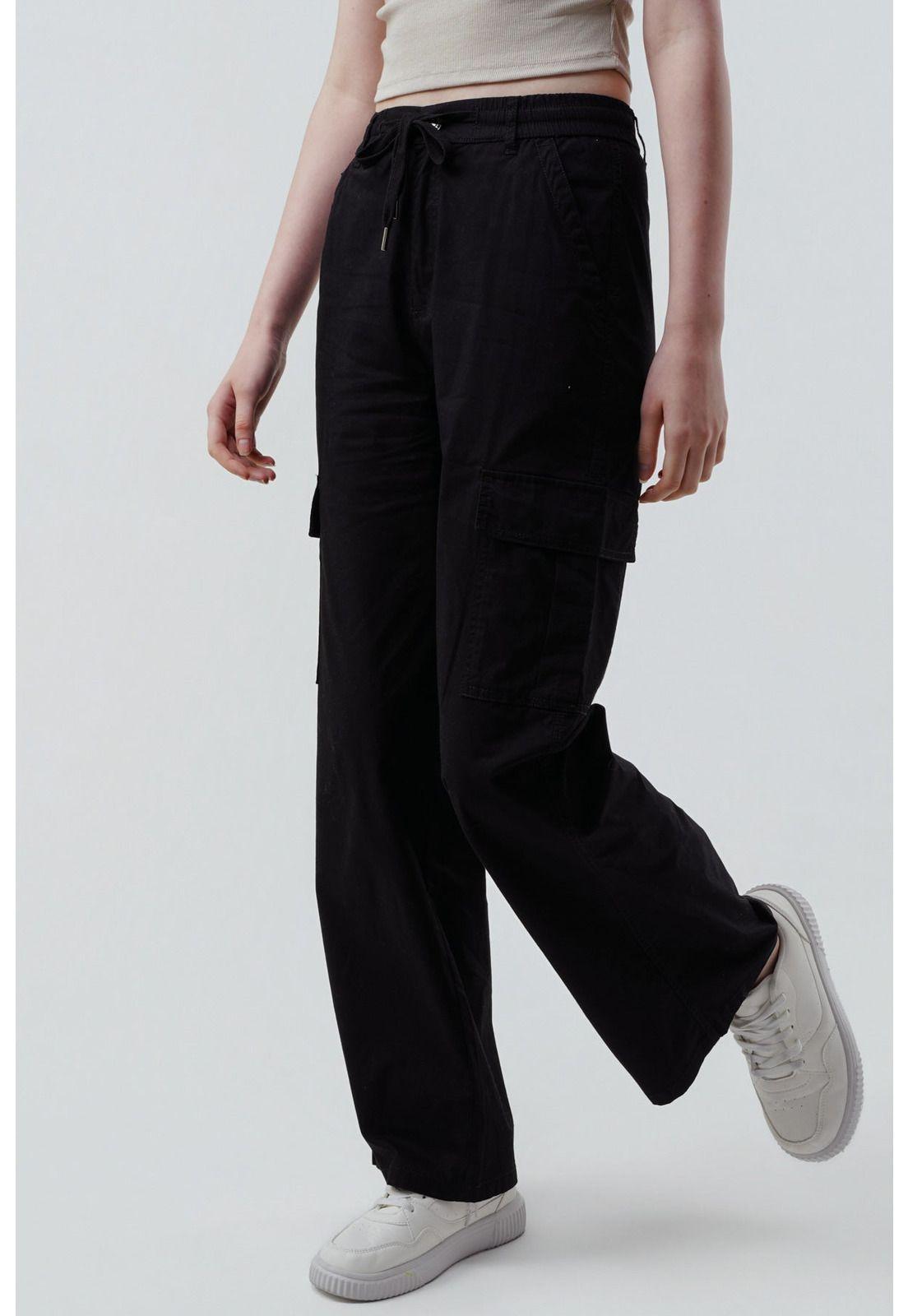 Pantalón Mujer Wide Leg Negro - XXlll-1