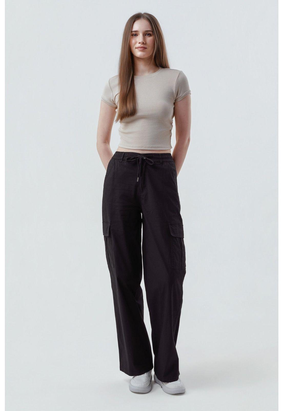 Pantalón Mujer Wide Leg Negro - XXlll-3