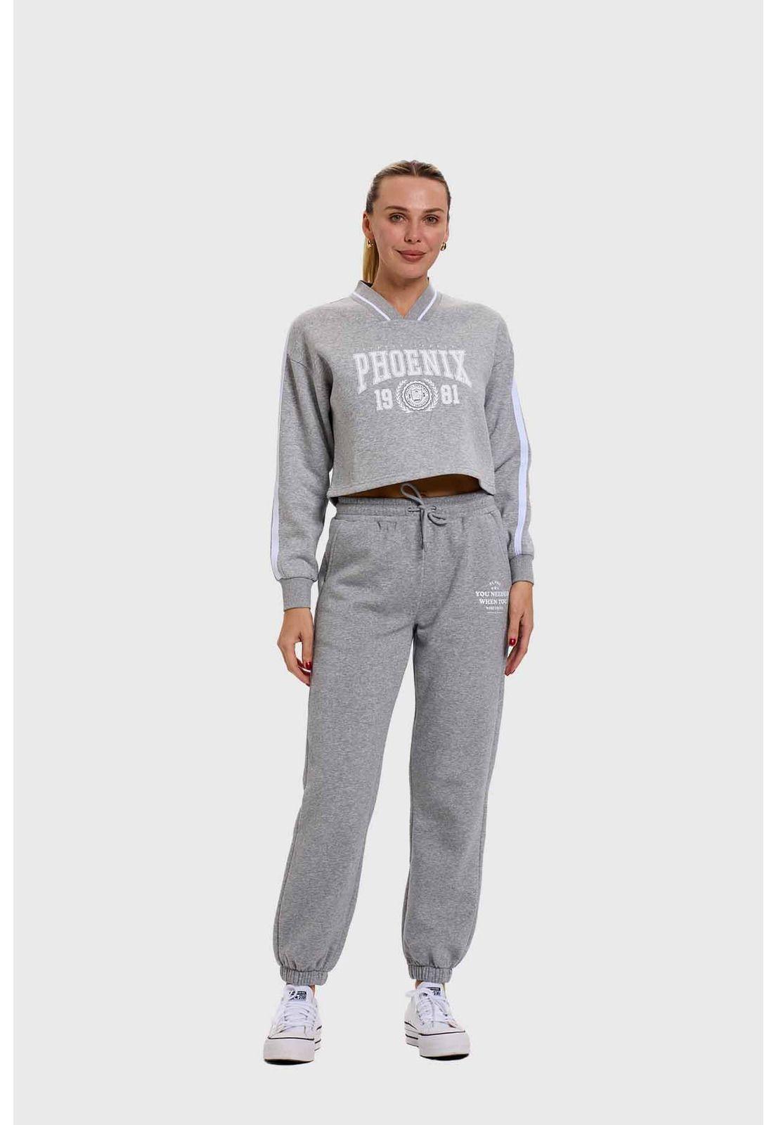 Polerón Mujer Preppy Gris-3