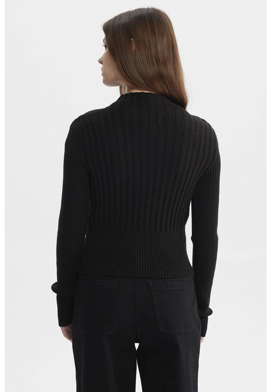 Sweater Mujer Slim Tejido Negro-2