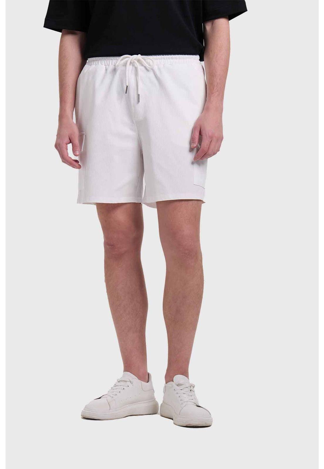 Bermuda Hombre Textura Blanco-0