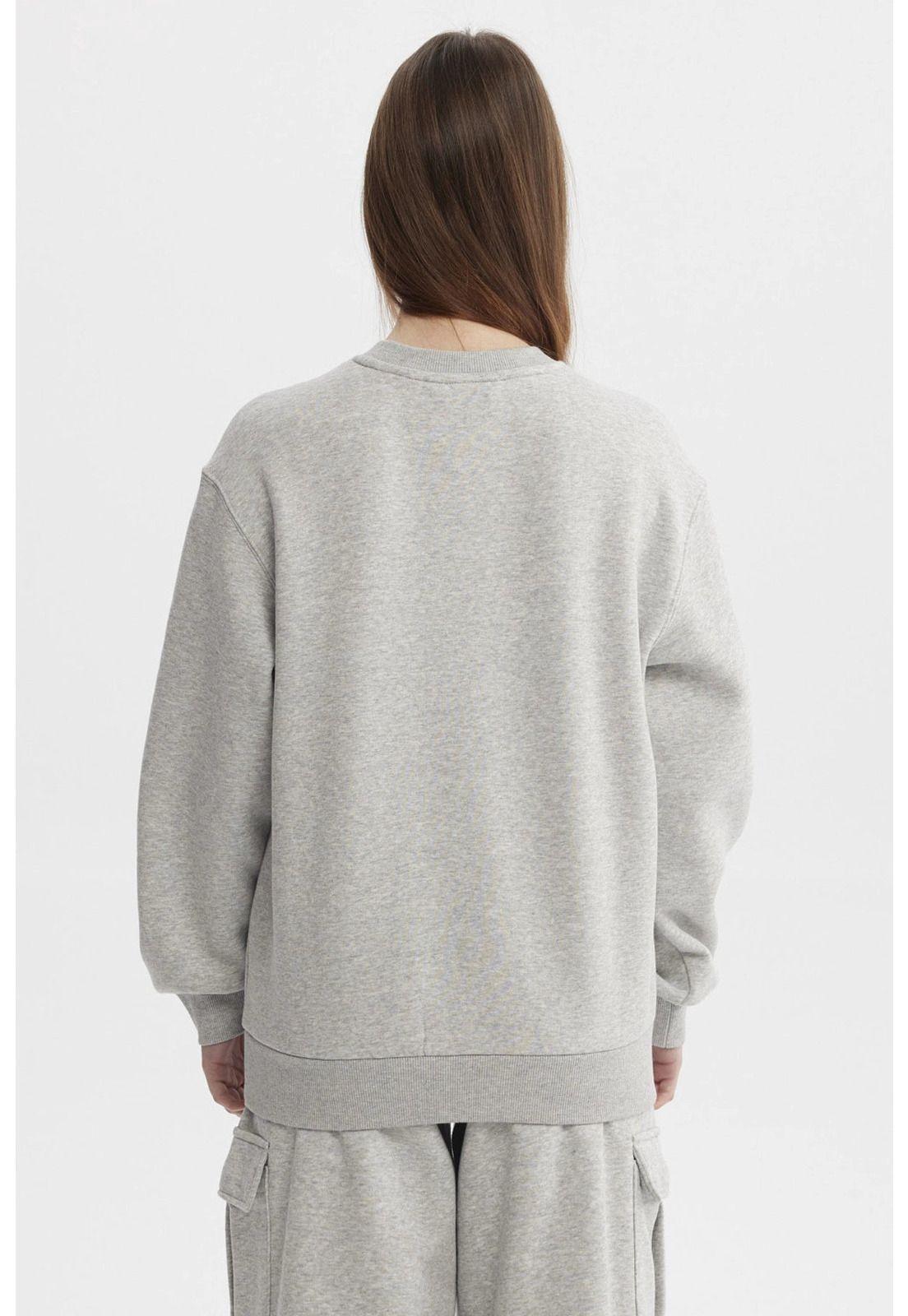 Polerón Mujer Liso Gris Melange Claro-2