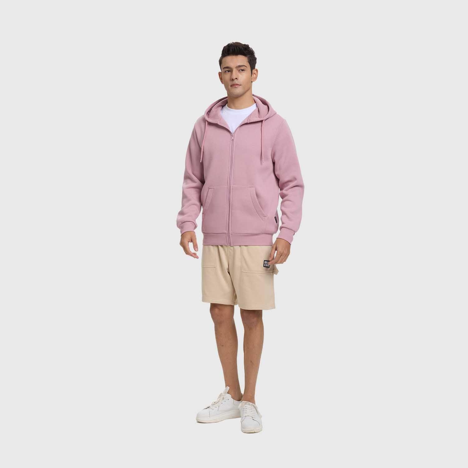 Polerón Hombre Full Zipper Rosado Claro Fashion's Park-3