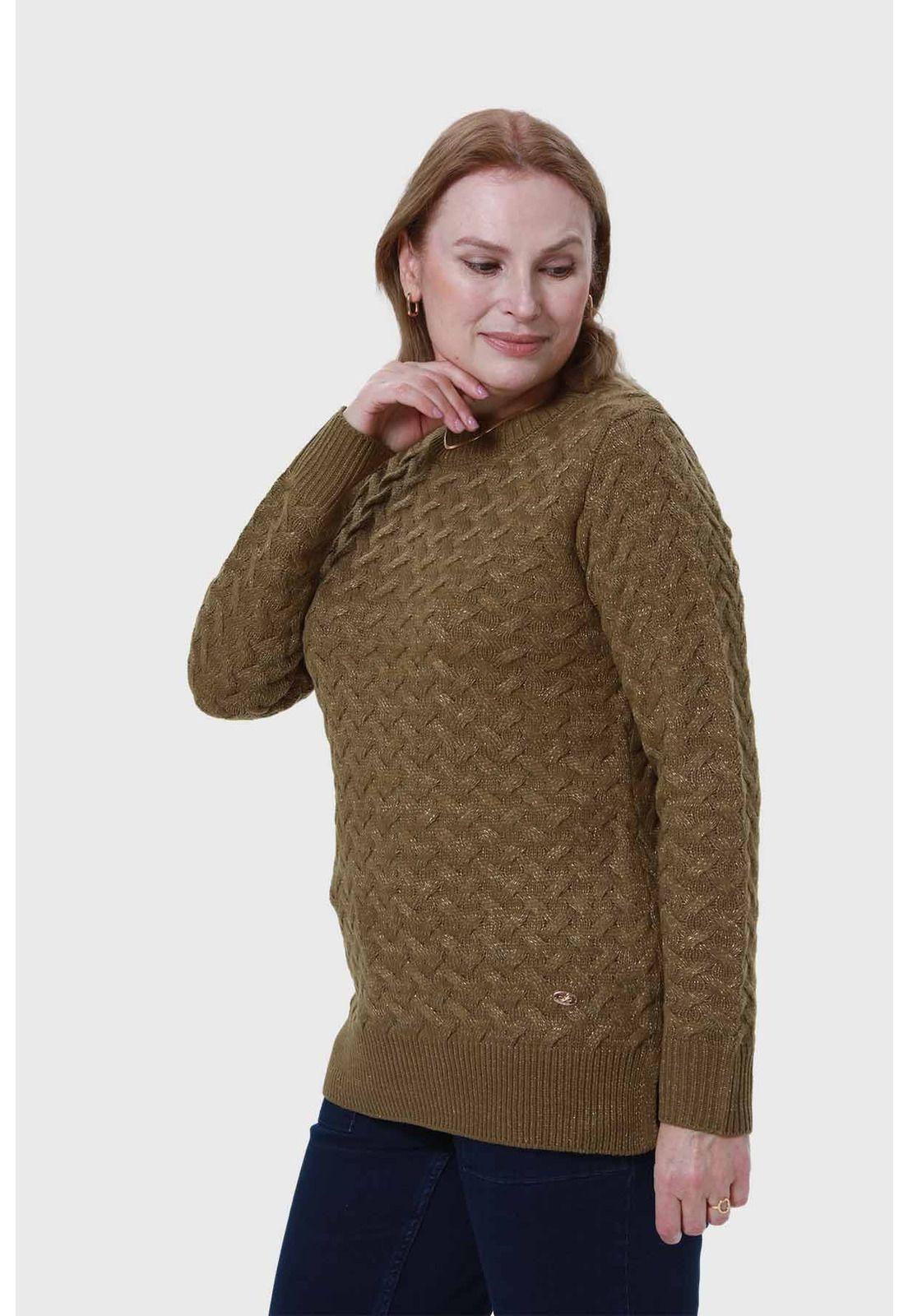 Sweater Mujer Calado Verde-1