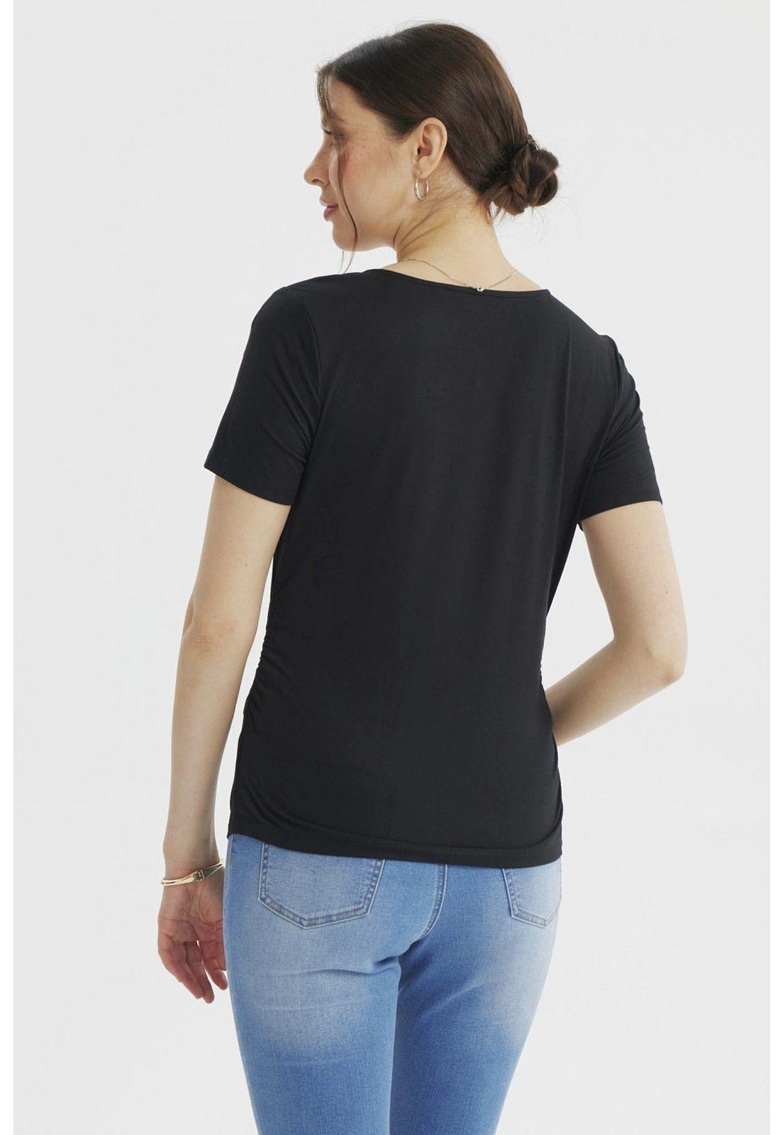 Polera Mujer Ajustado Negro- lV-2