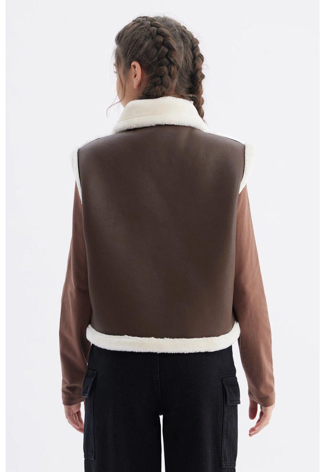 Chaqueta Niña Biker Café-2