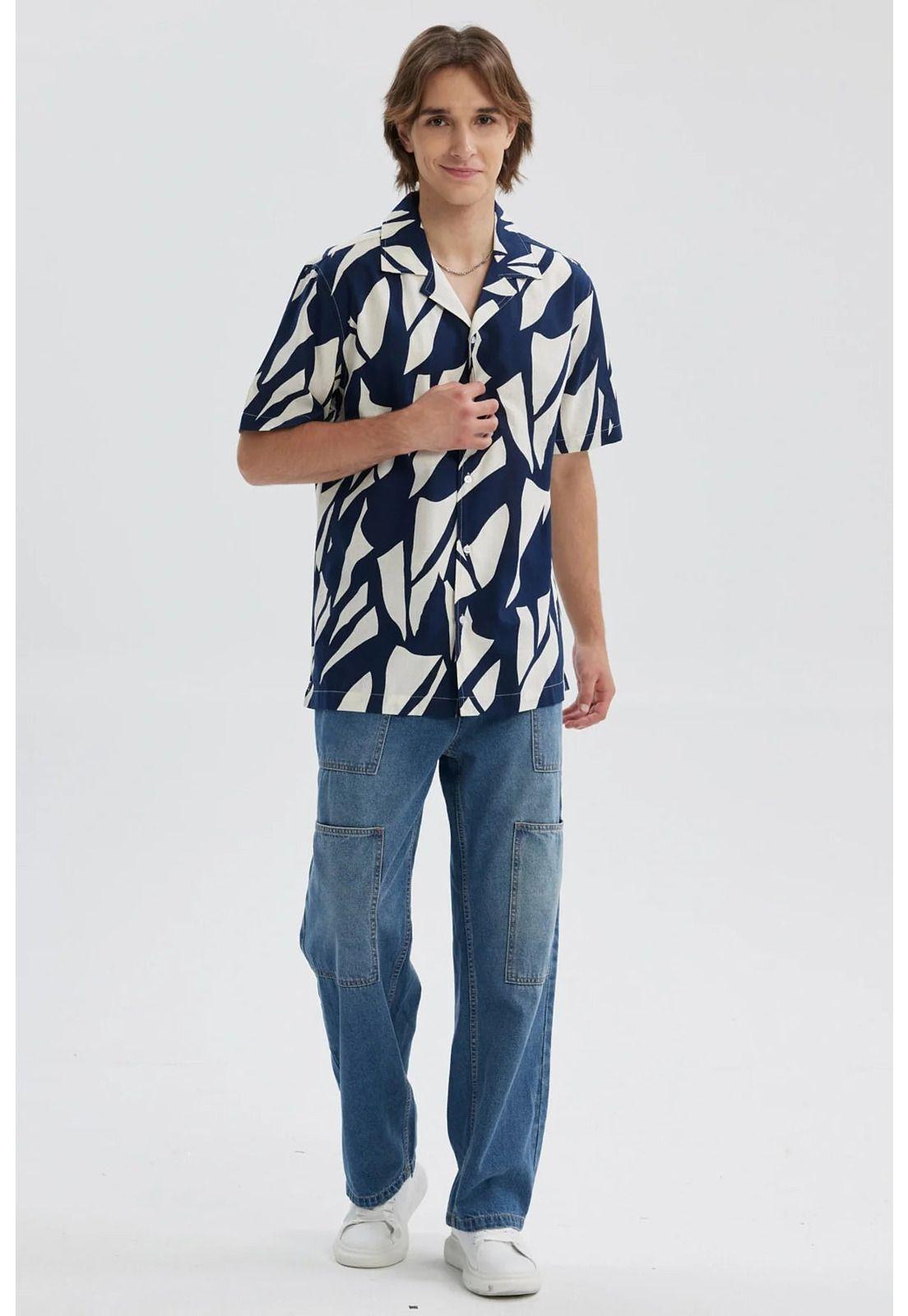 Camisa Hombre Rapport Azul - V-3