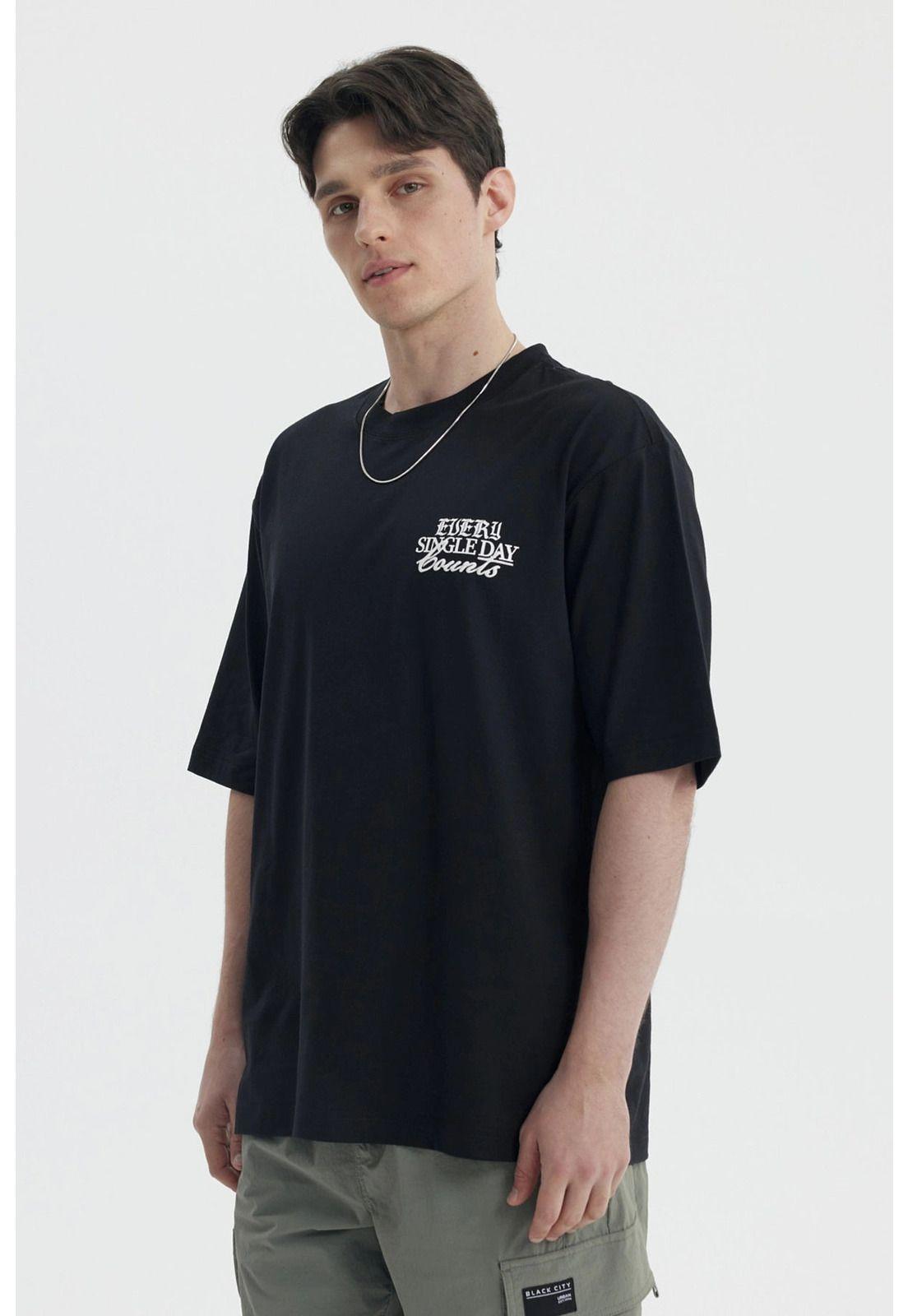 Polera Hombre Oversize Negro- ll-2