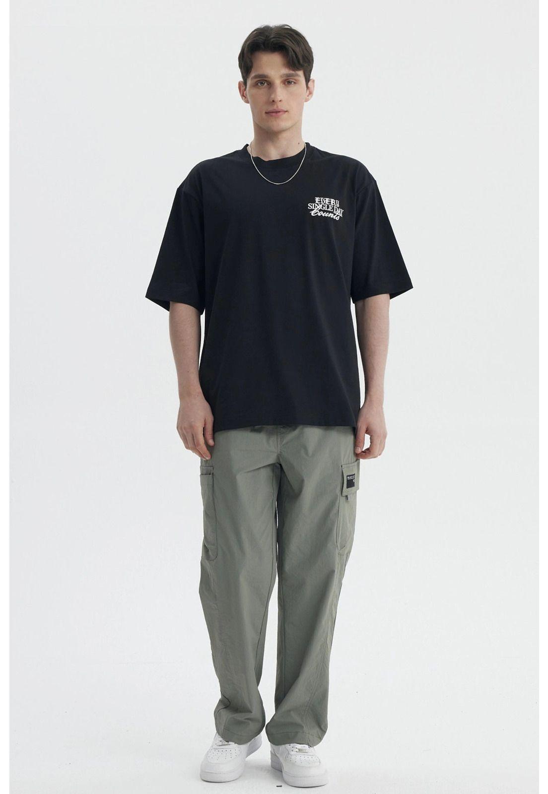 Polera Hombre Oversize Negro- ll-3