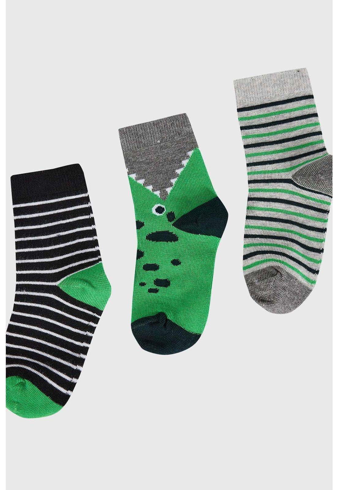 Calcetín De Vestir Niña Tripack Verde-1