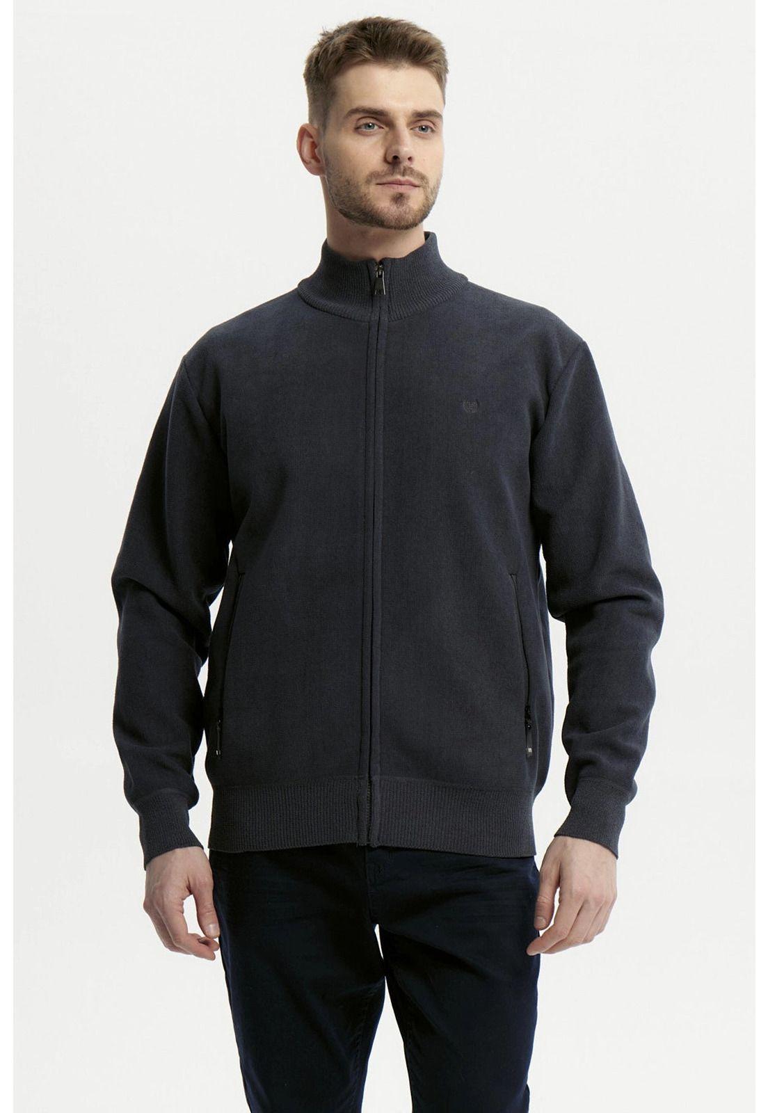 Sweater Hombre Cuello Con Cierre Azul Marino-0