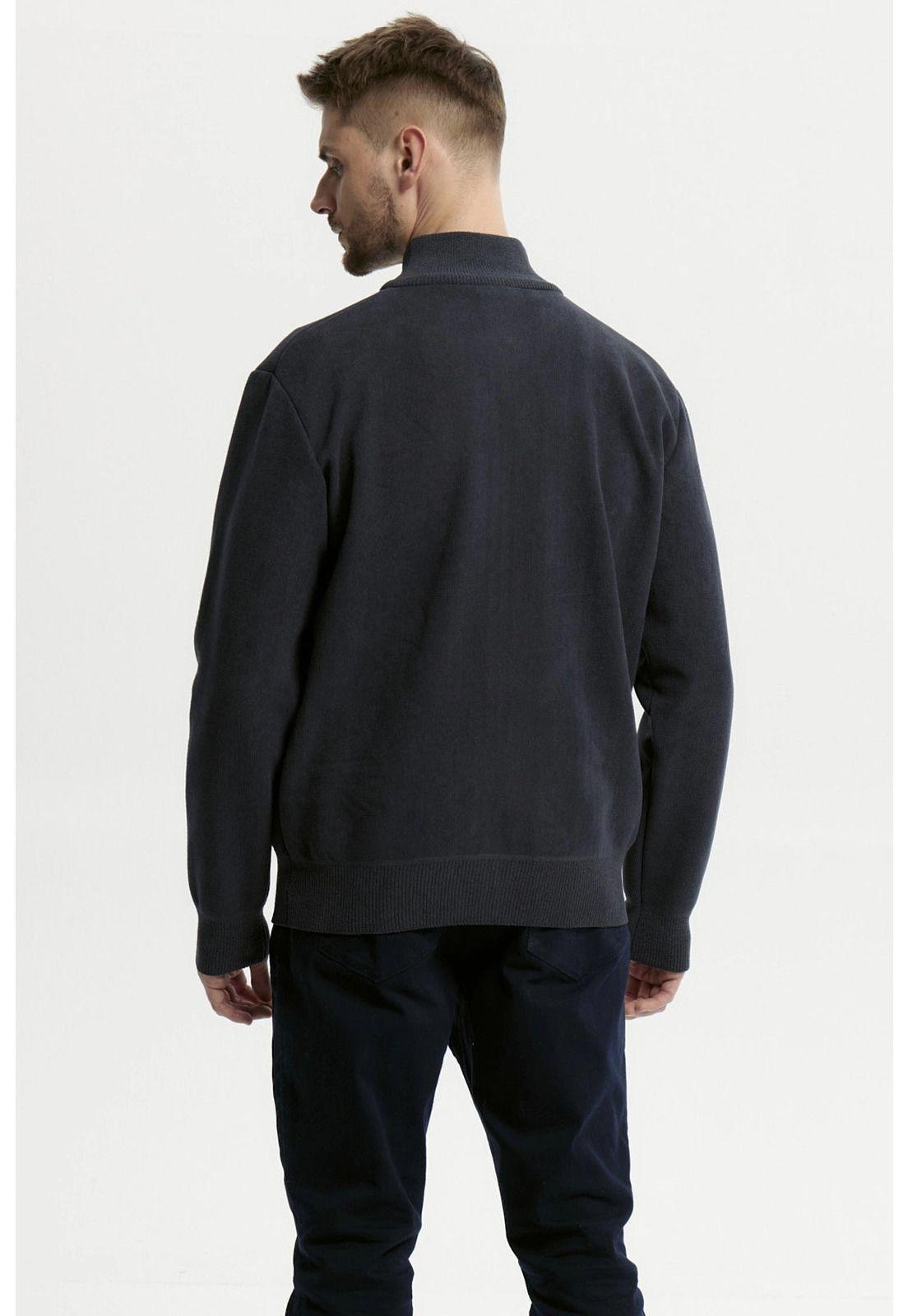 Sweater Hombre Cuello Con Cierre Azul Marino-2