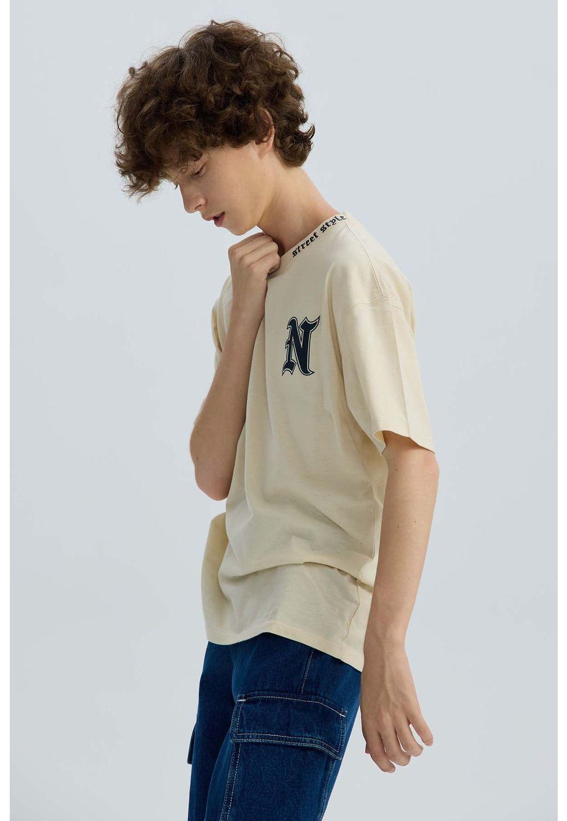 Polera Niño Cuello Bordado Crudo-1