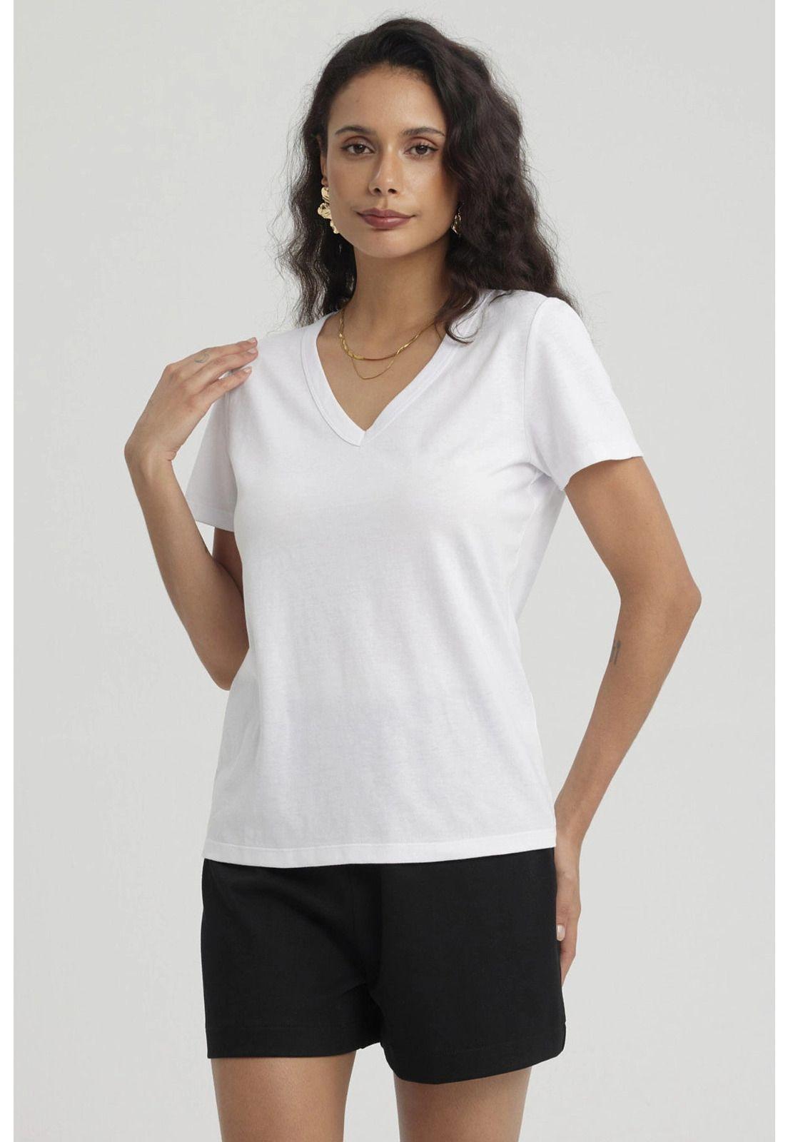 Polera Mujer Lisa Blanco - V-0