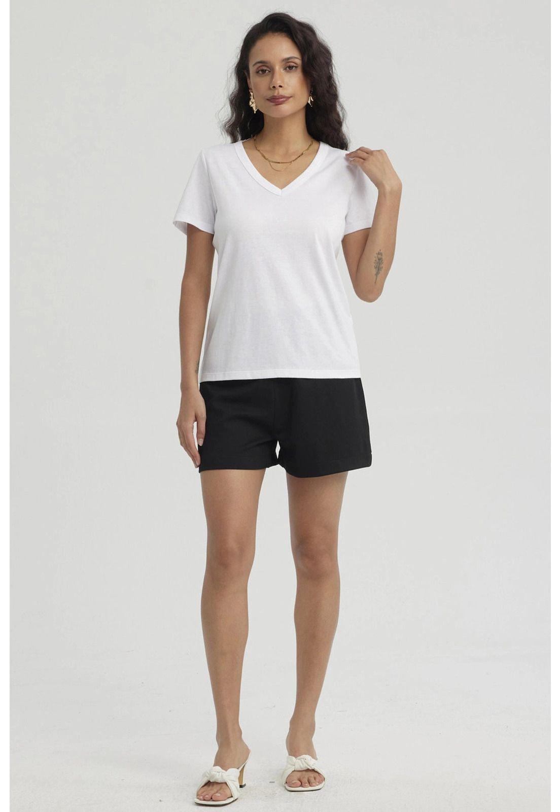 Polera Mujer Lisa Blanco - V-1