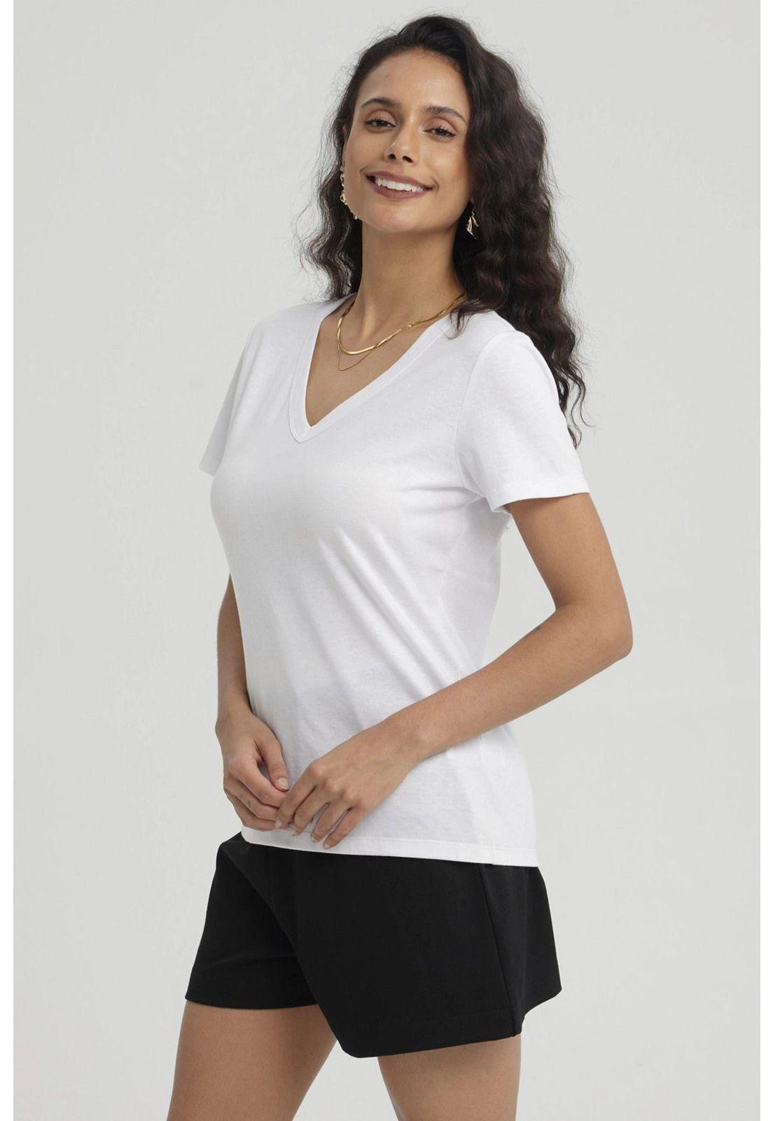 Polera Mujer Lisa Blanco - V-3