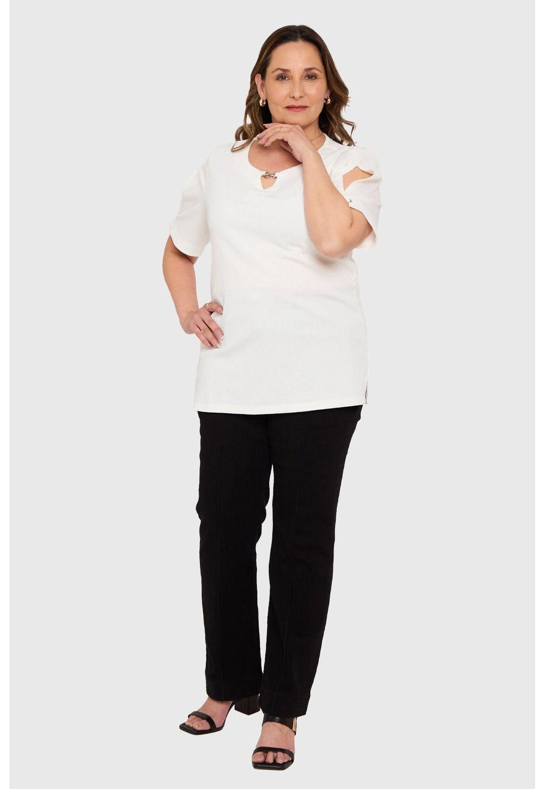 Polera Mujer Detalle Escote Crudo - lll-3