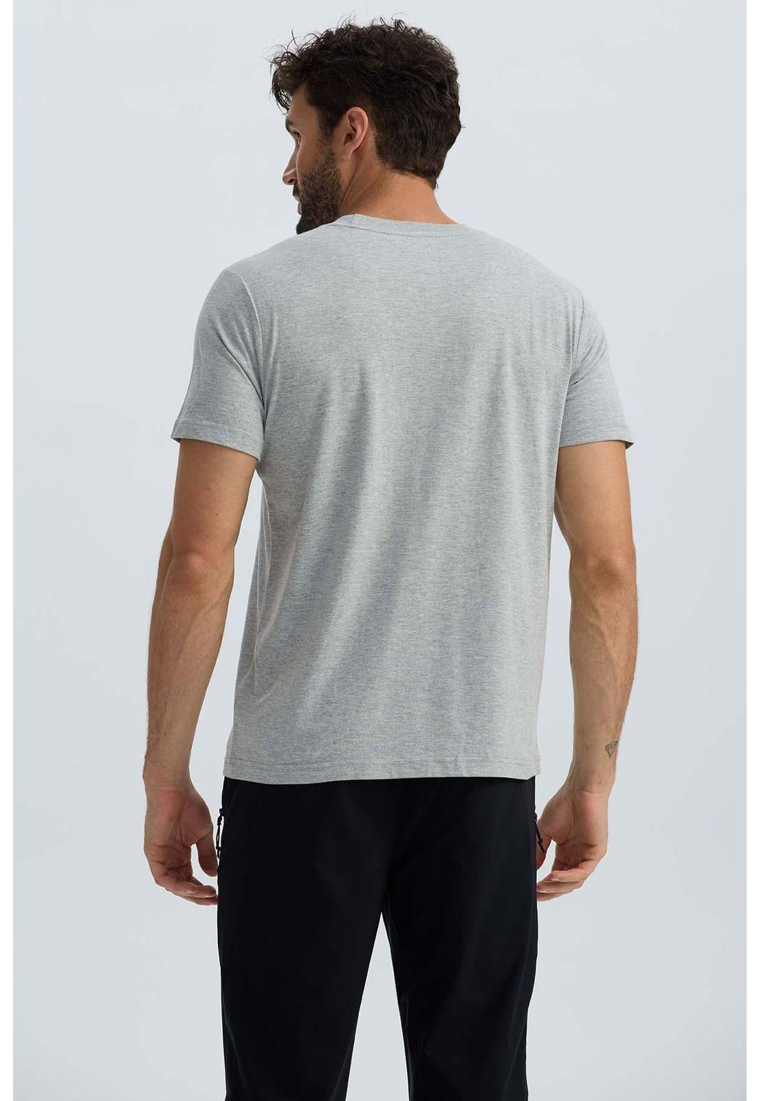 Polera Hombre Básica Con Bolsillo Gris Melange-2