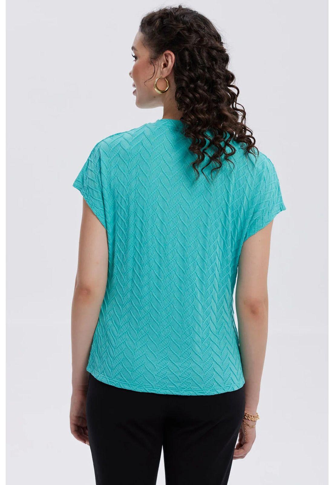 Polera Mujer Abertura Costado Aqua-2