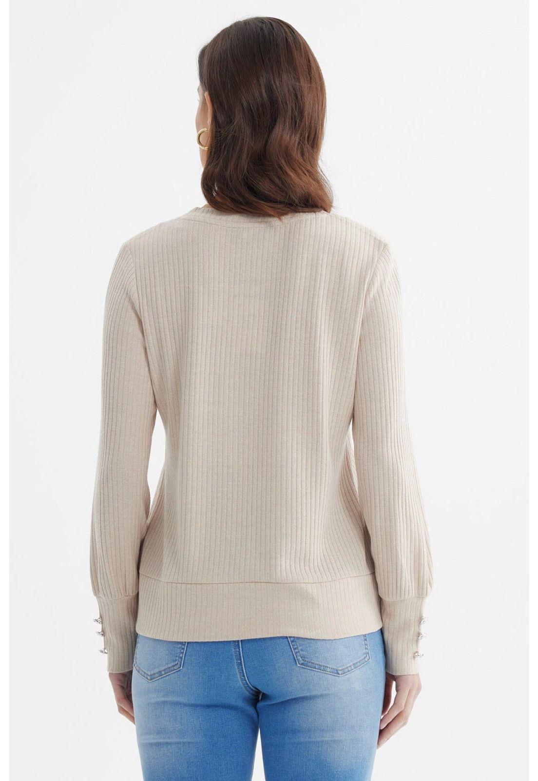 Sweater Mujer Ajustado Beige-2