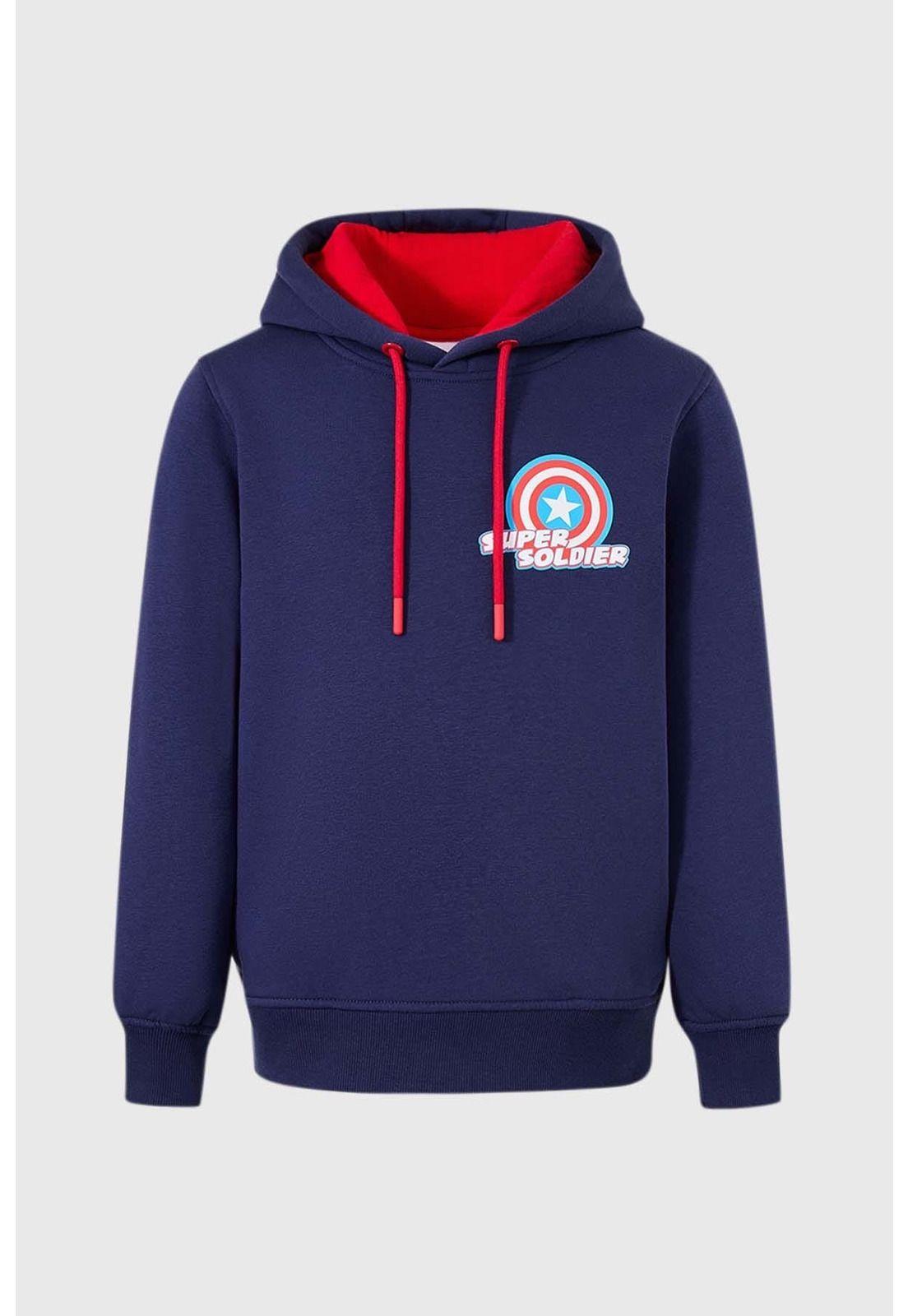 Polerón Niño Capitán América Azul-0
