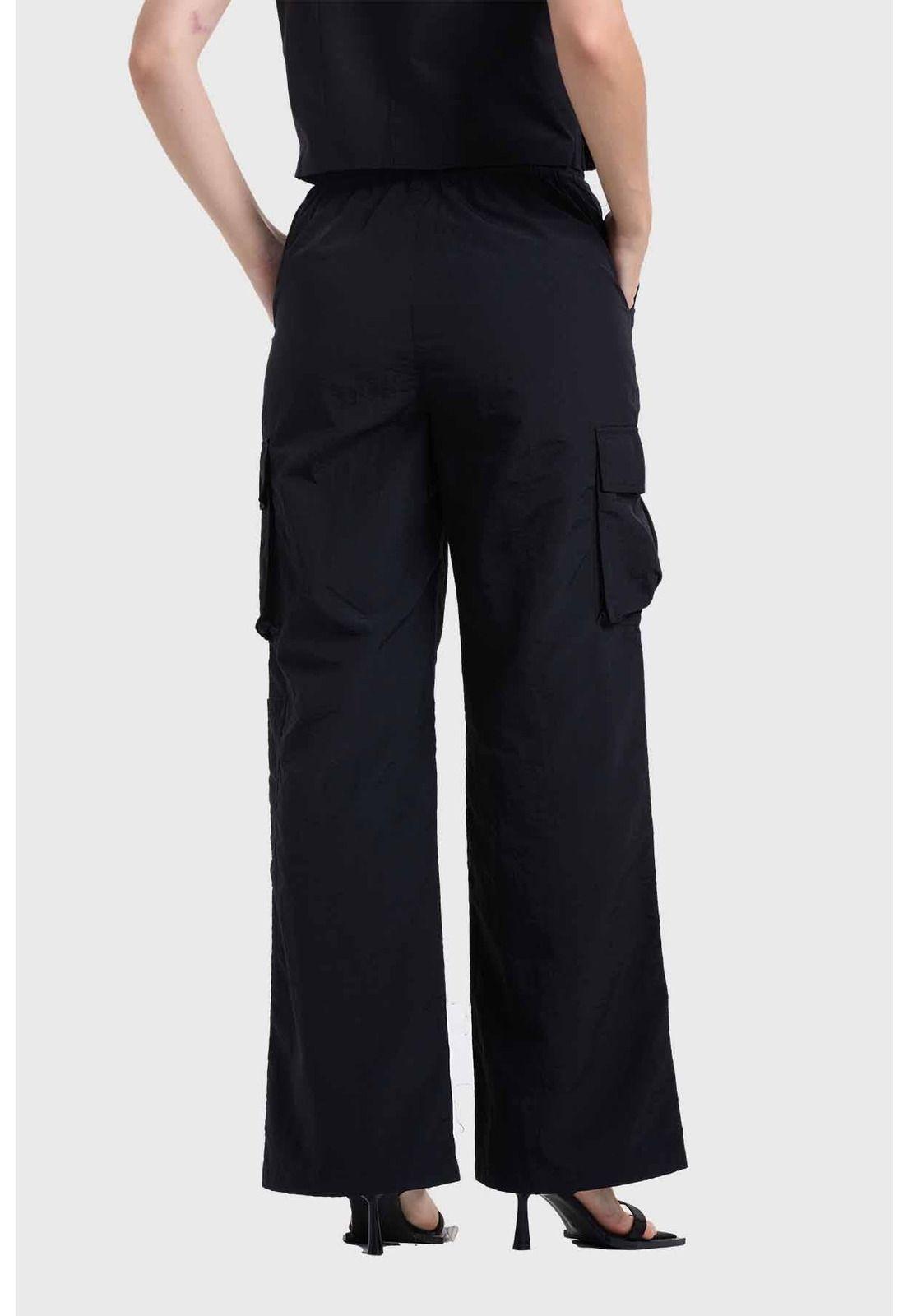 Pantalón Mujer Cargo Negro-2