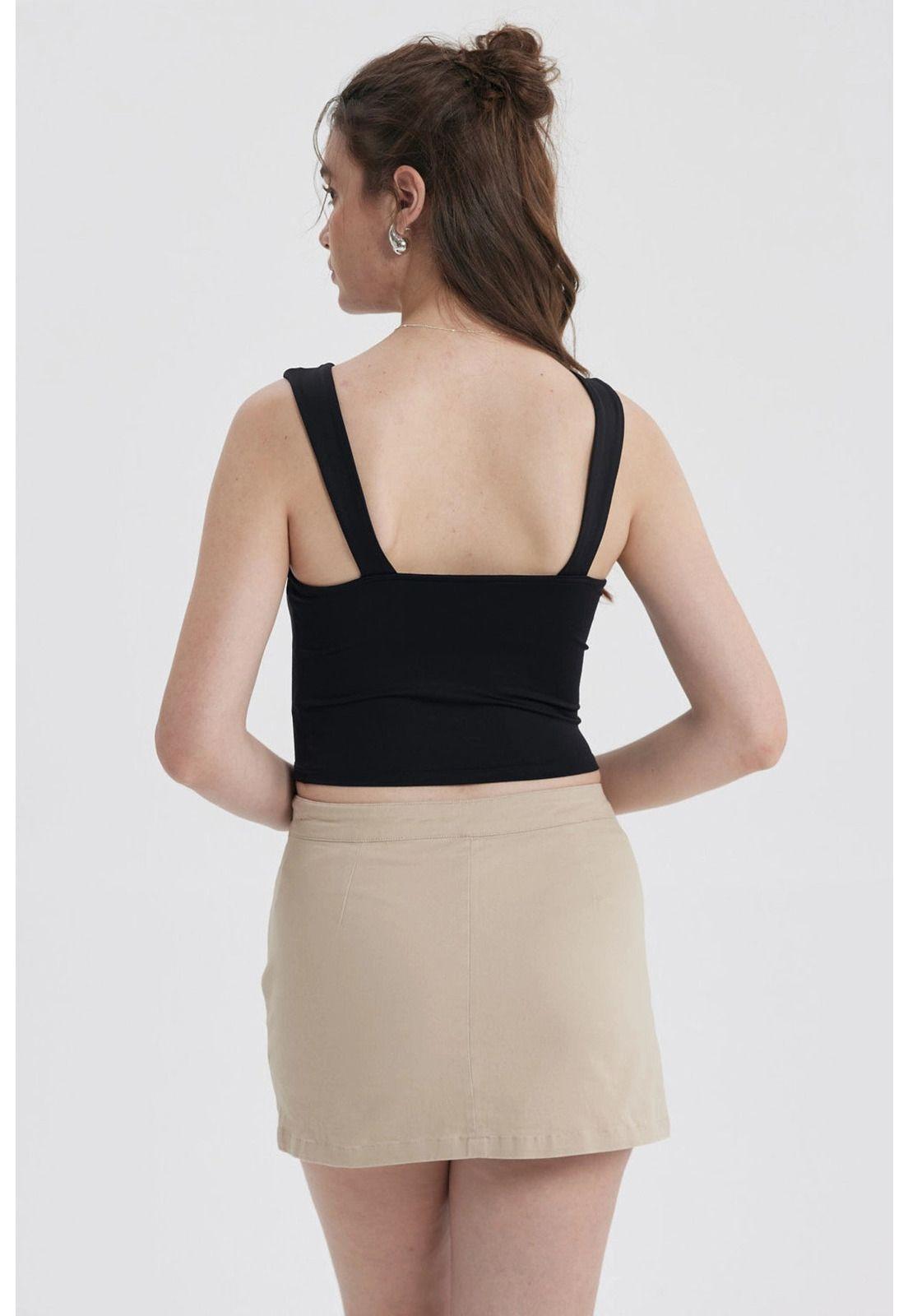 Polera Mujer Con Bote Abertura Negro-2