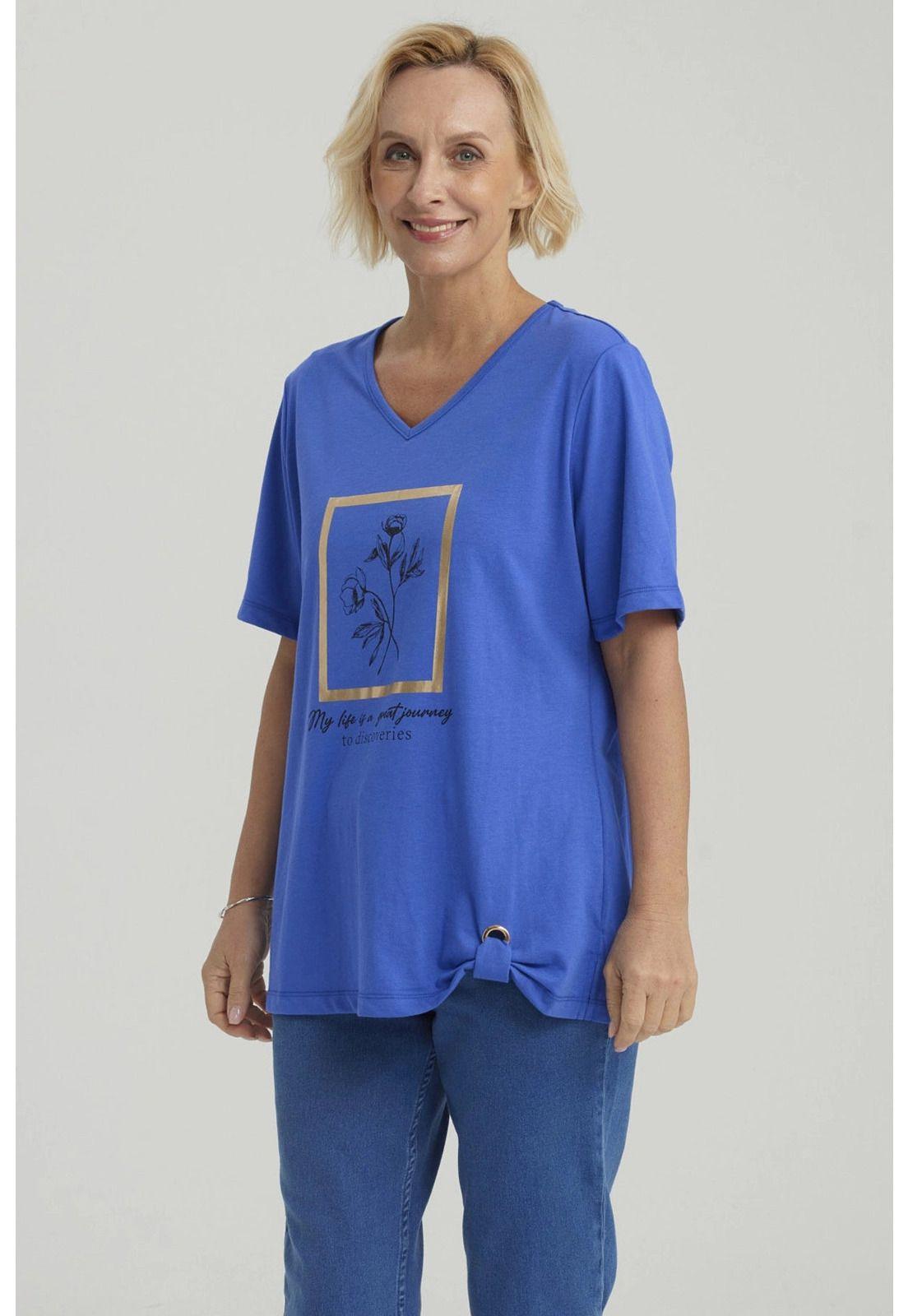 Polera Mujer Print Azulino-3