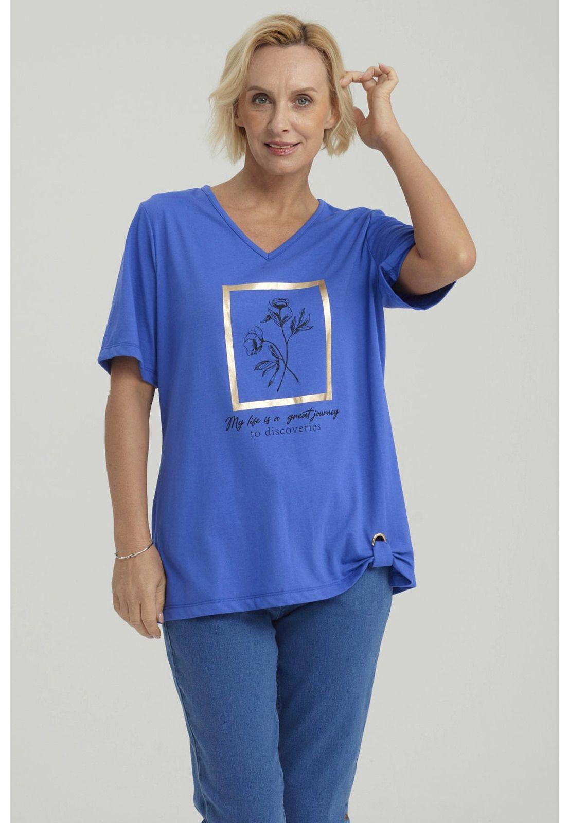 Polera Mujer Print Azulino-4