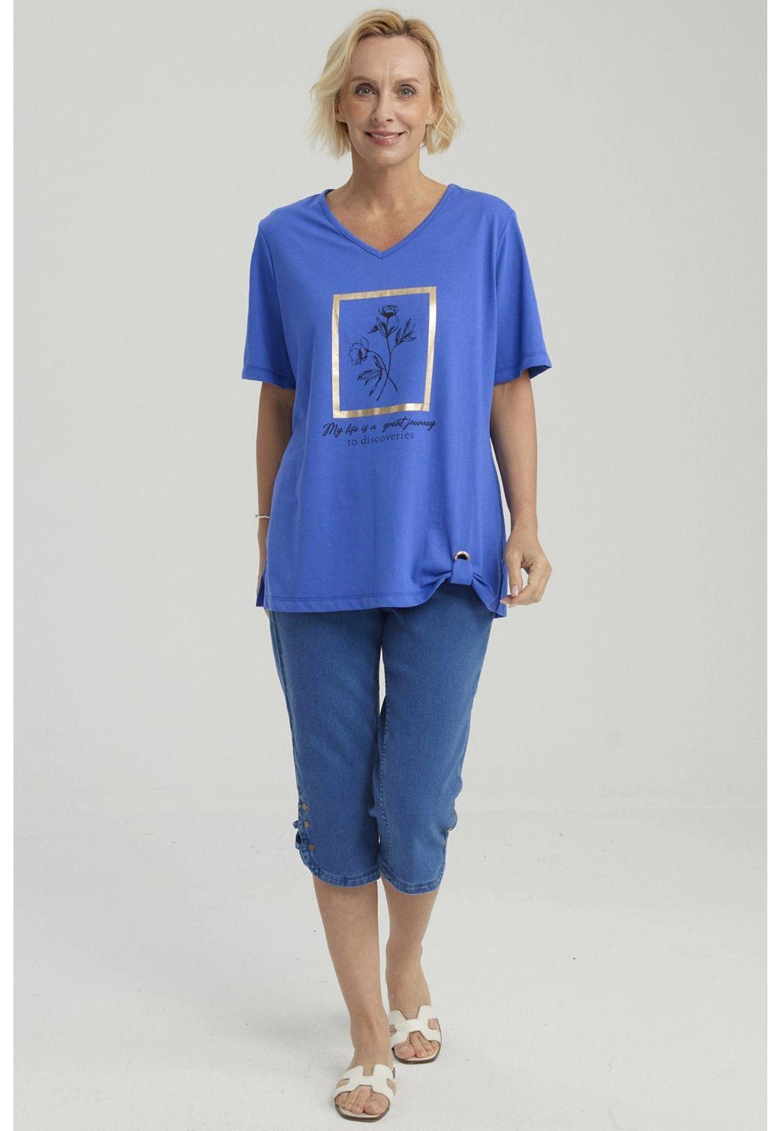 Polera Mujer Print Azulino-7