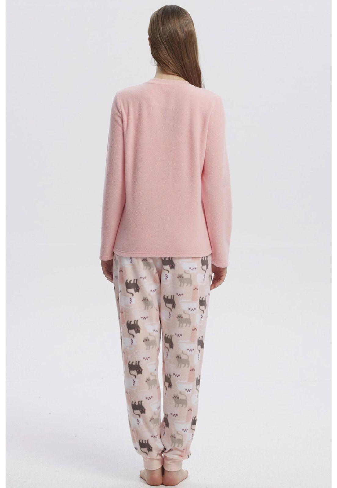 Pijama Mujer Pijama Polera Y Pantalón Rosado - ll-2