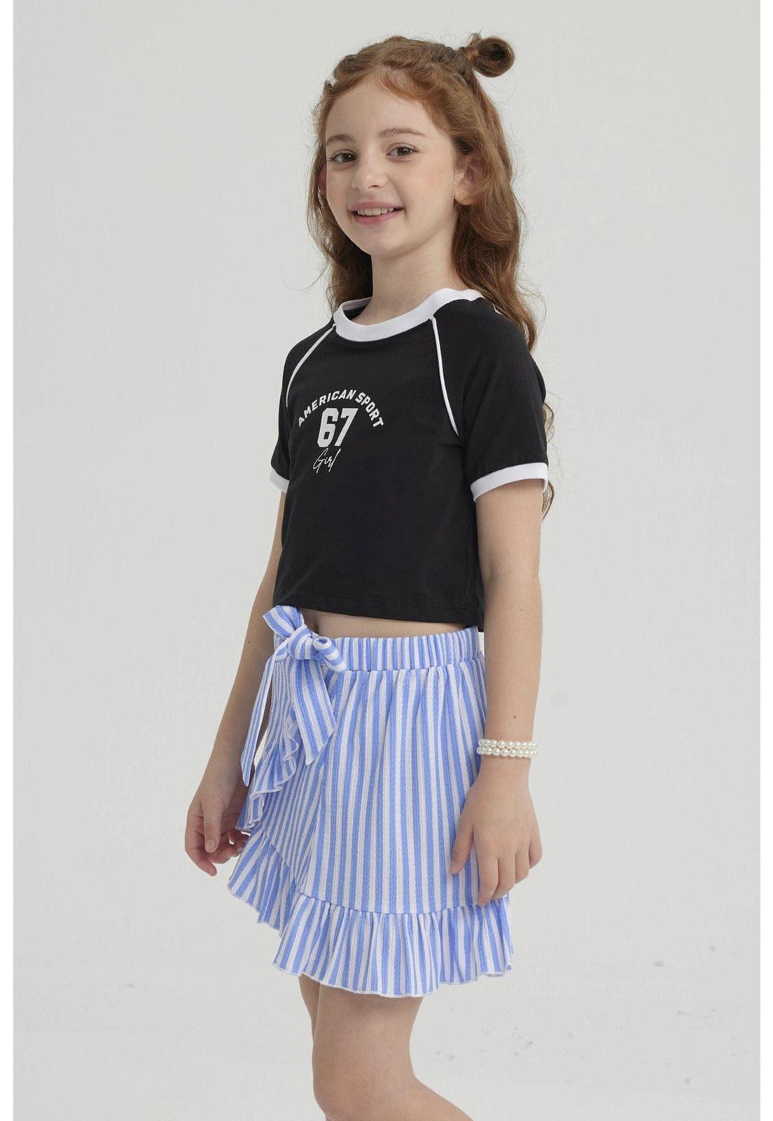 Polera Niña Rib Contraste Negro-2