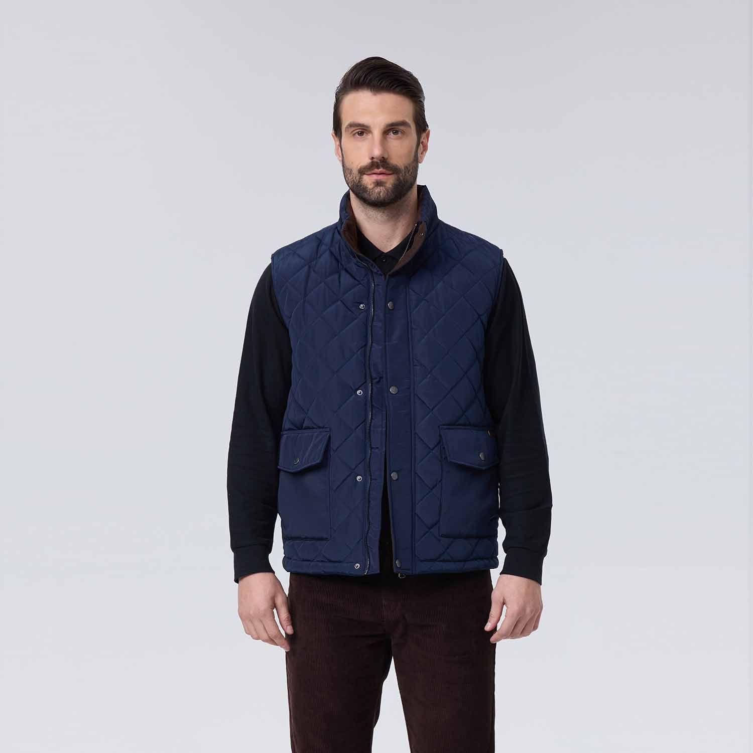 Parka Hombre Rombos Azul Marino-1
