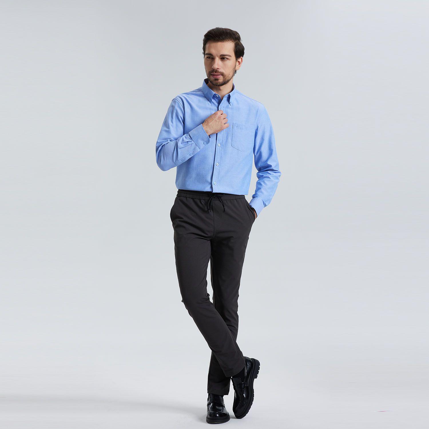 Camisa Oxford Azul Hombre-3