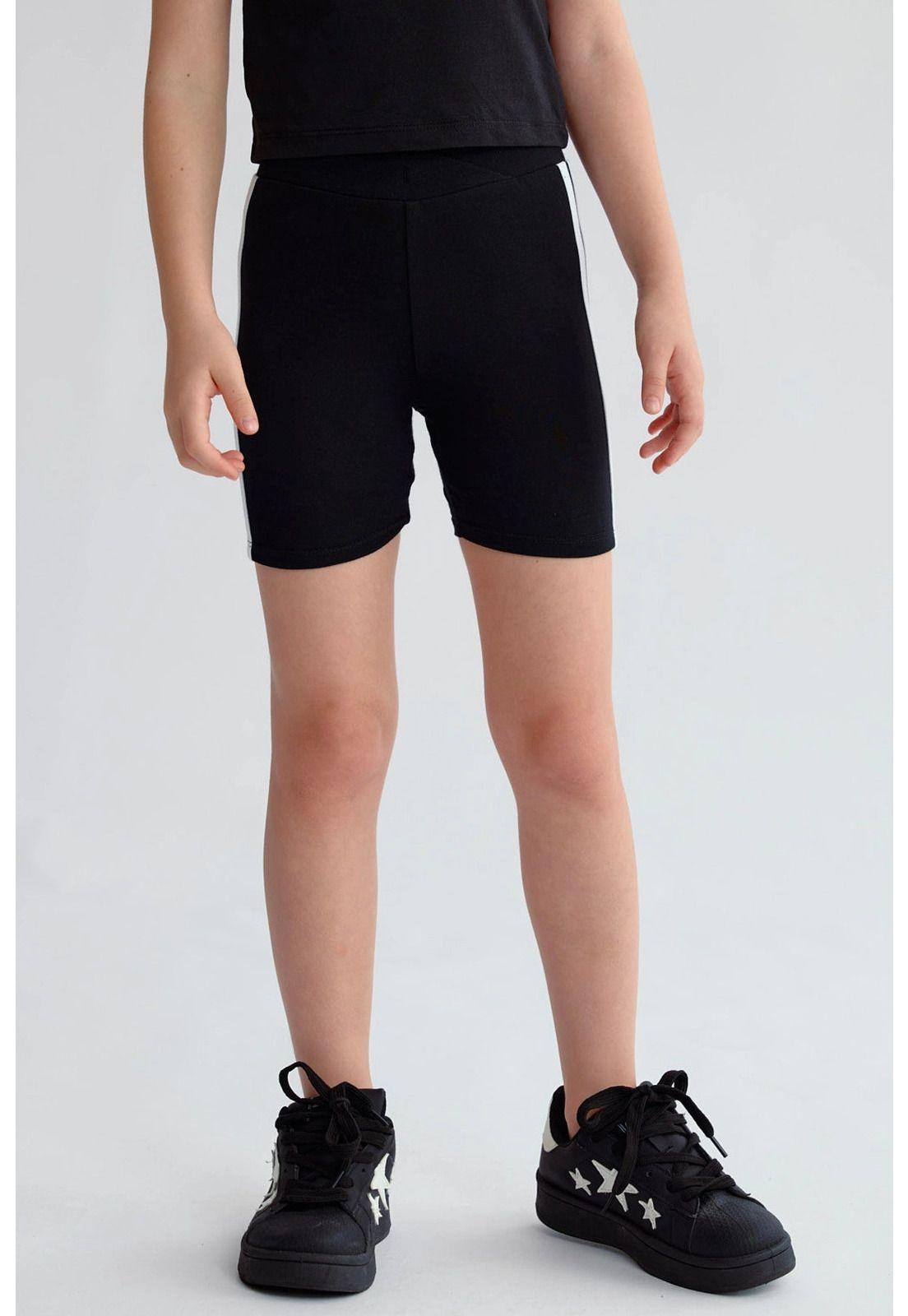 Calza Niña Biker Rayas Negro-0