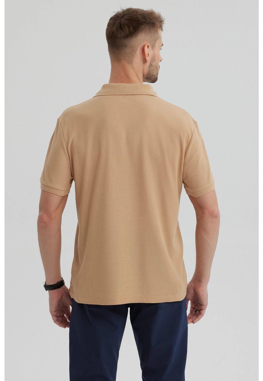 Polera Hombre Pique Básica Lisa Kaki - lV-2