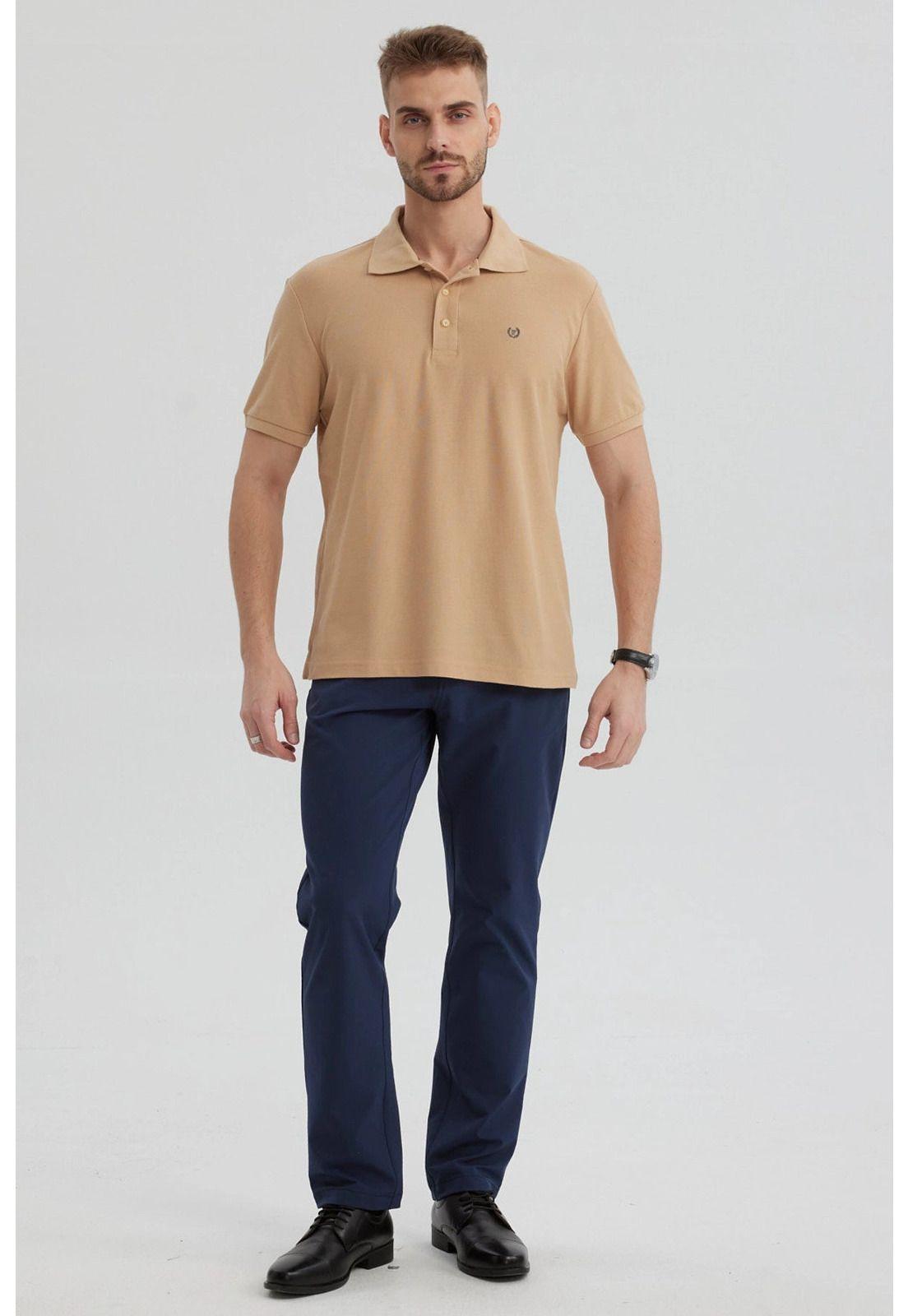 Polera Hombre Pique Básica Lisa Kaki - lV-3