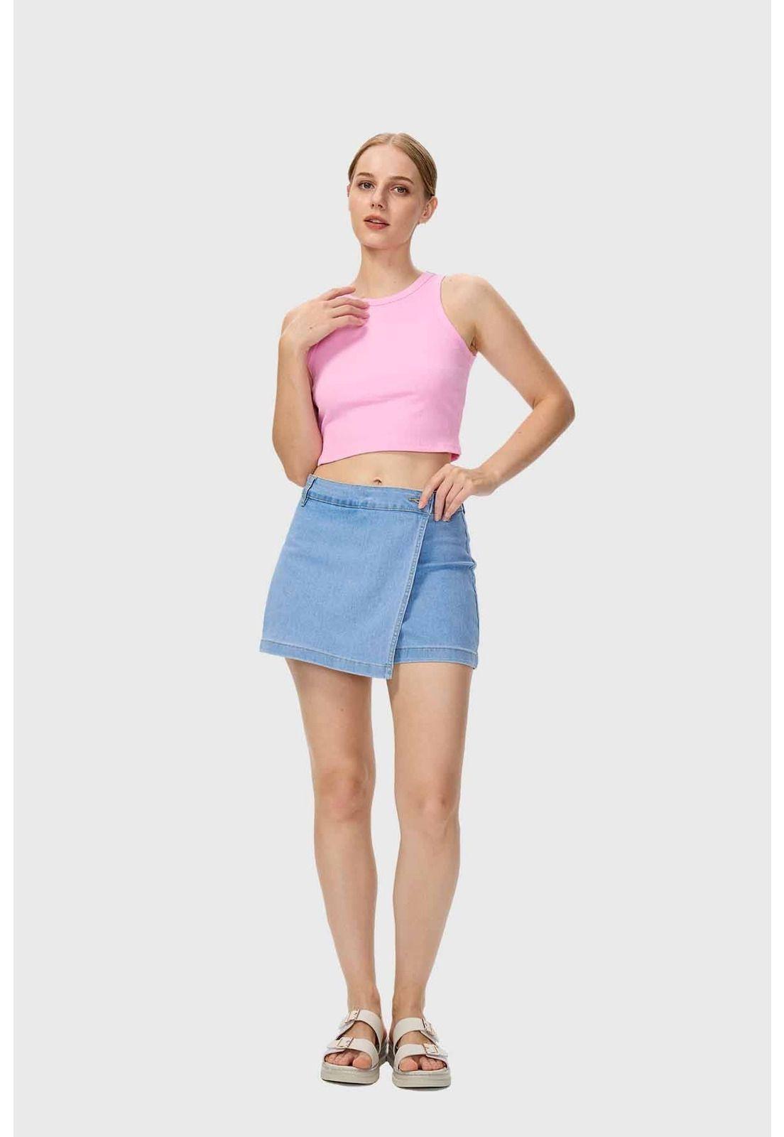 Polera Mujer Crop Rosado-3