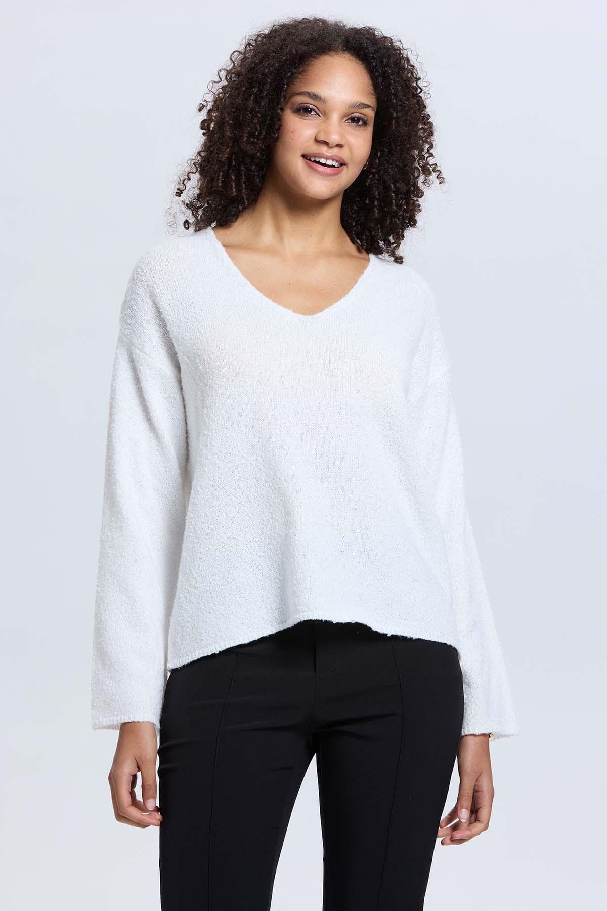Sweater Mujer Manga Ancha Crudo-1