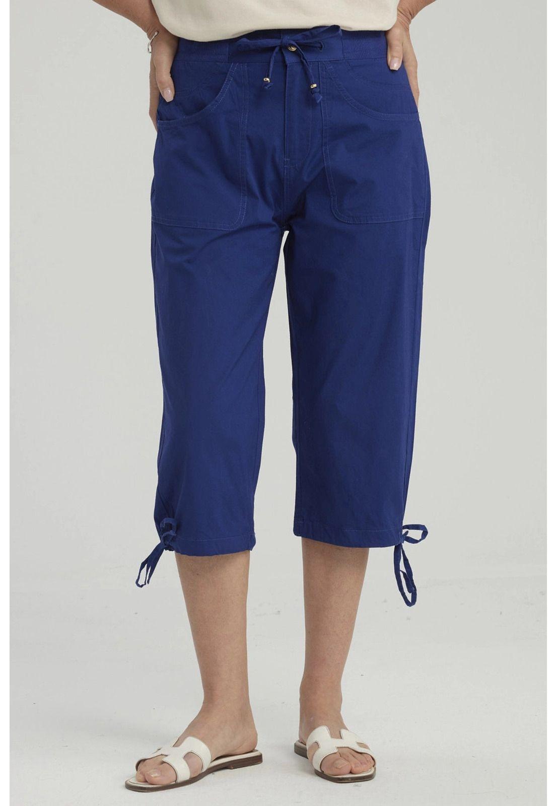 Pantalón Mujer Con Cortes Y Apertura Azul Oscuro-0