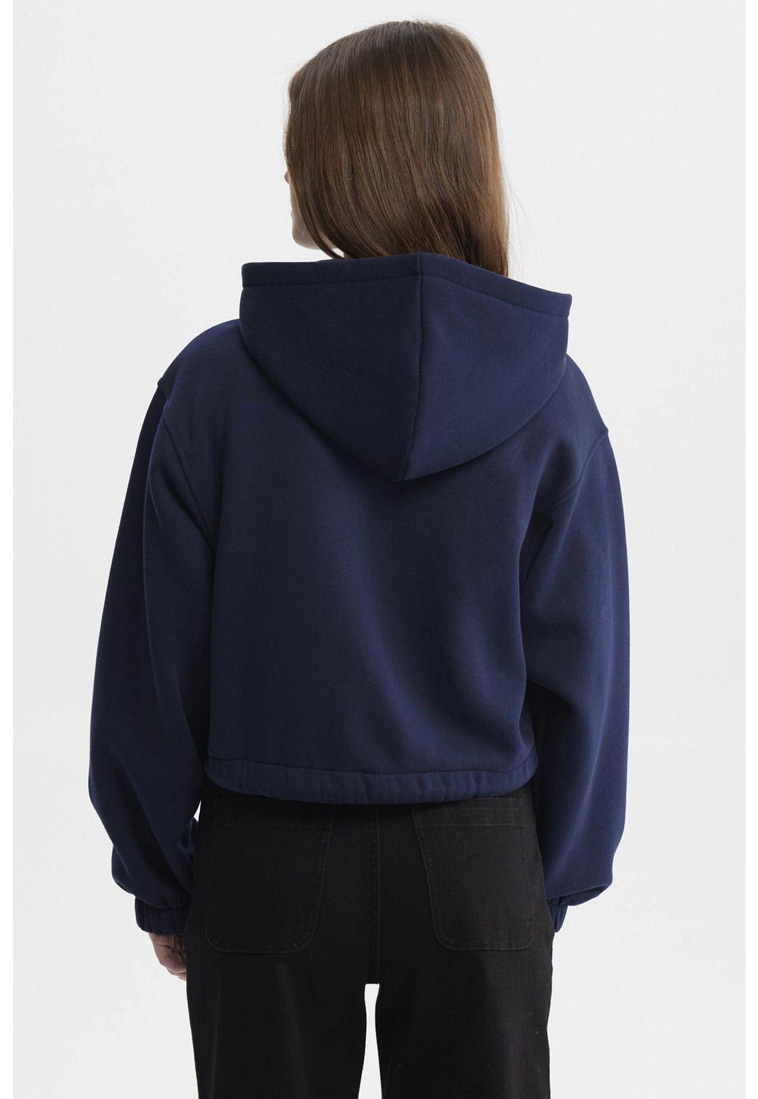 Polerón Mujer Zipper Crop Azul Oscuro-2