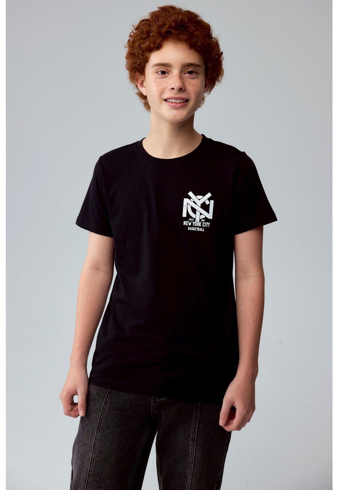 Polera Niño Print Negro - Vl-0