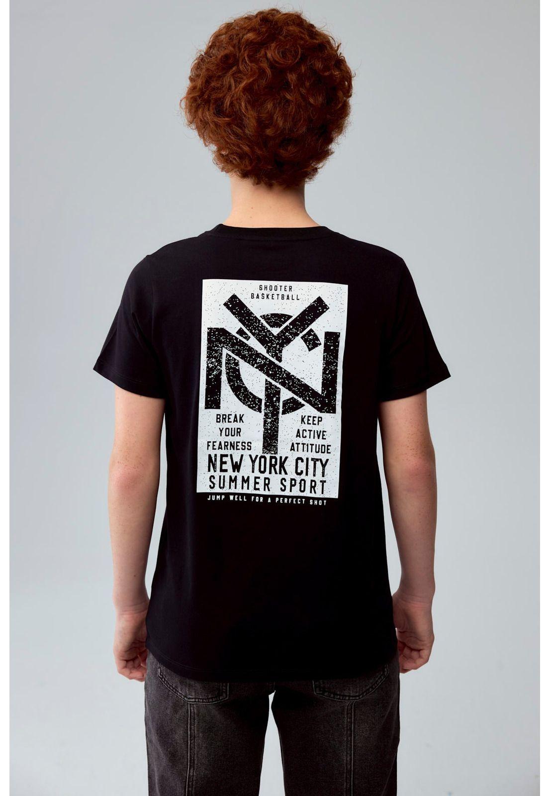 Polera Niño Print Negro - Vl-1