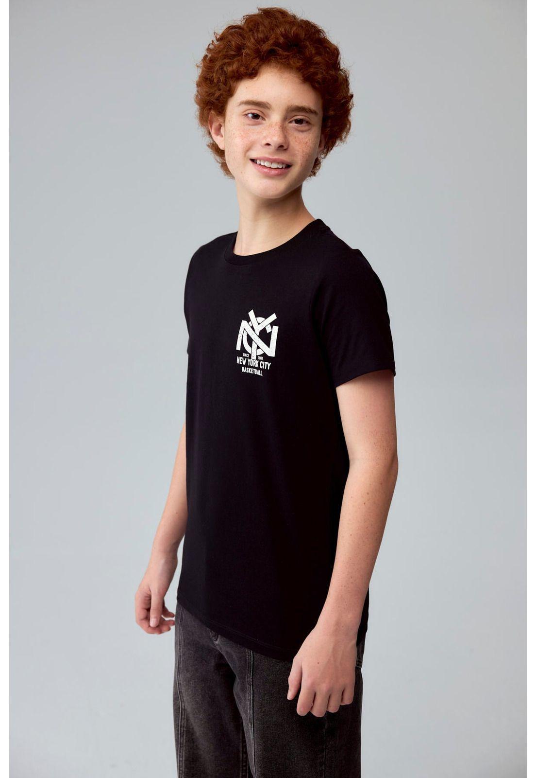 Polera Niño Print Negro - Vl-2