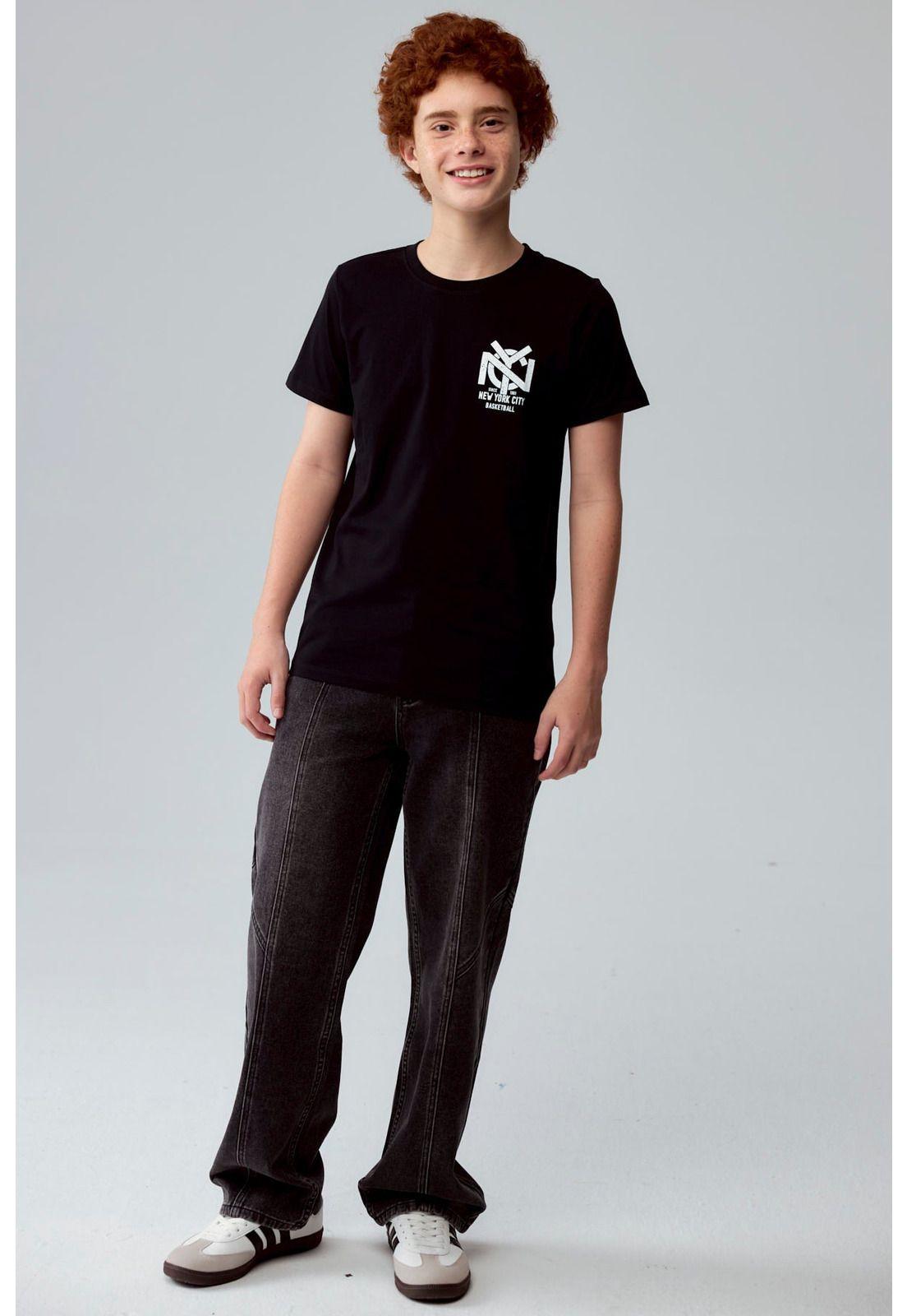 Polera Niño Print Negro - Vl-3