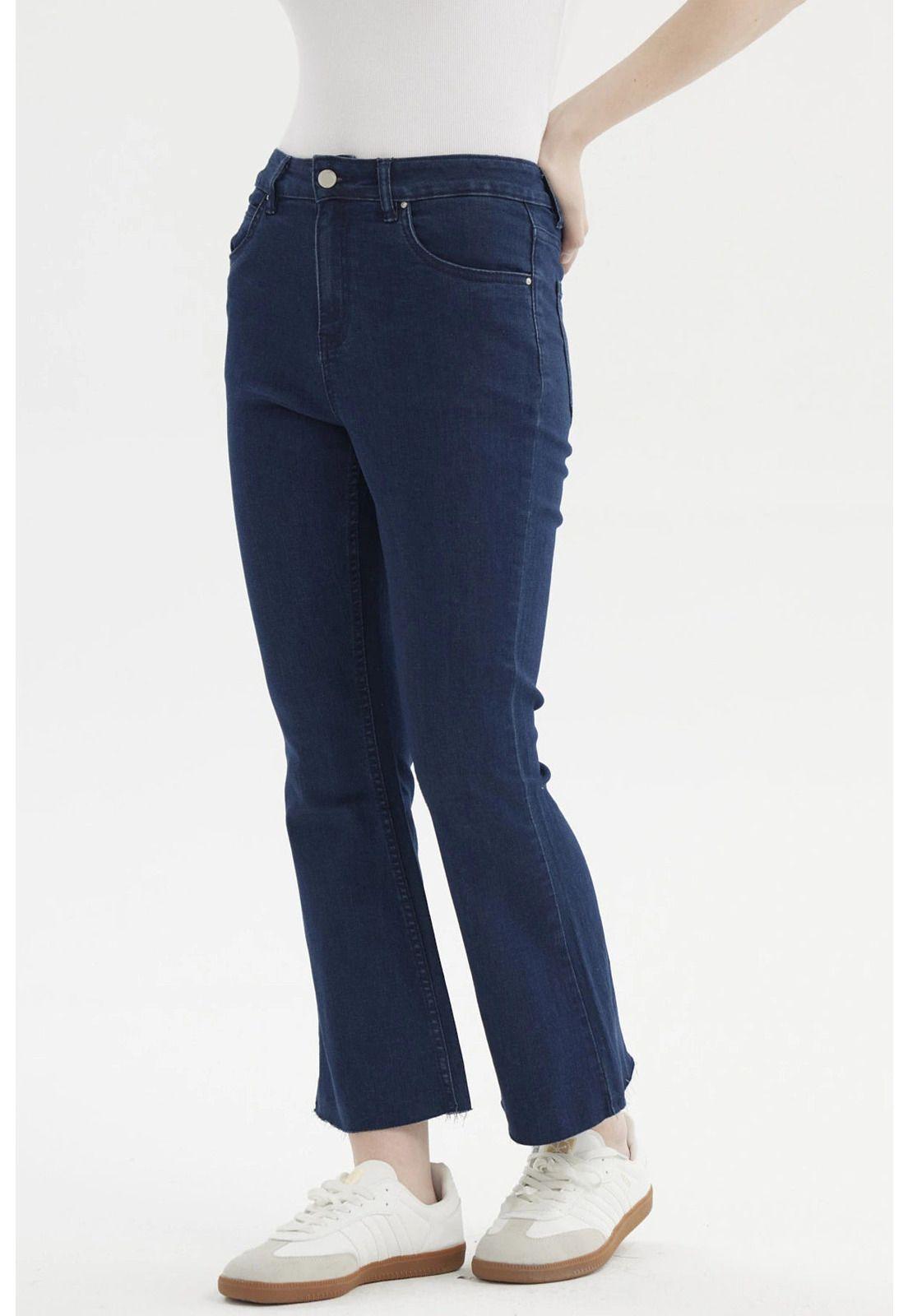 Jeans Mujer Flare Azul Oscuro - ll-1