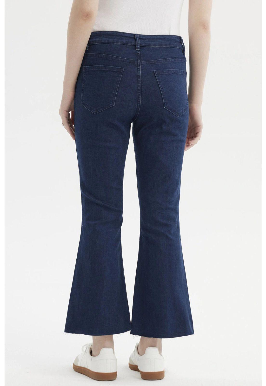 Jeans Mujer Flare Azul Oscuro - ll-2