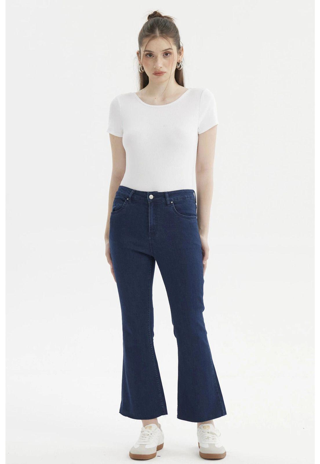 Jeans Mujer Flare Azul Oscuro - ll-3