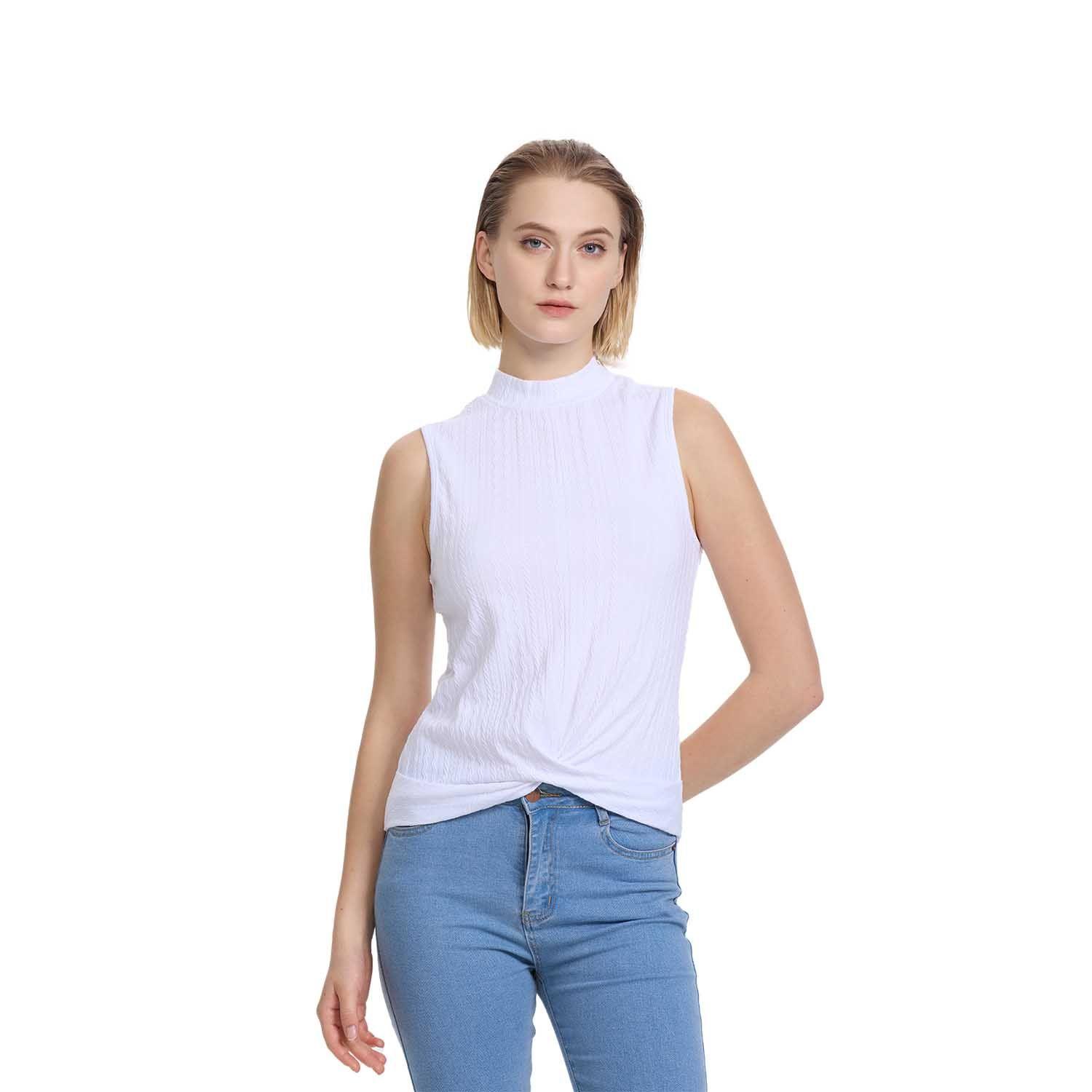 Polera Mujer Texturizada Nudo Blanco Fashion's Park-0